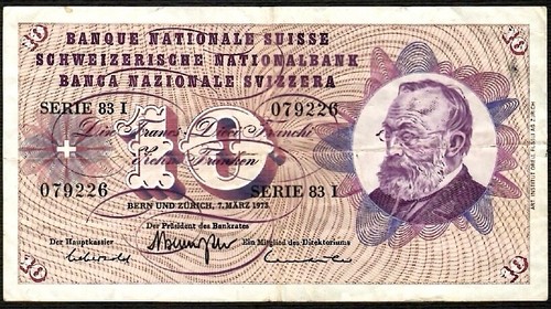 Swiss francs 5th - 10, series